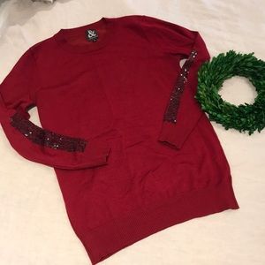 Red Holiday sequined sweater